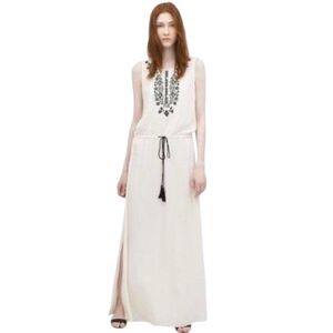 Zara Embroidered Drawstring  Maxi Dress